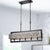 Amathea Rectangular Beaded 5-Light Chandelier for Dining/Living Room, Kitchen Island - Coffee Brushed Black