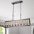 Archidona Rectangular Beaded 8-Light Chandelier for Dining/Living Room, Kitchen Island - Coffee Brushed Black