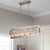 Amathea Rectangular Beaded 5-Light Chandelier for Dining/Living Room, Kitchen Island - Antique Silver