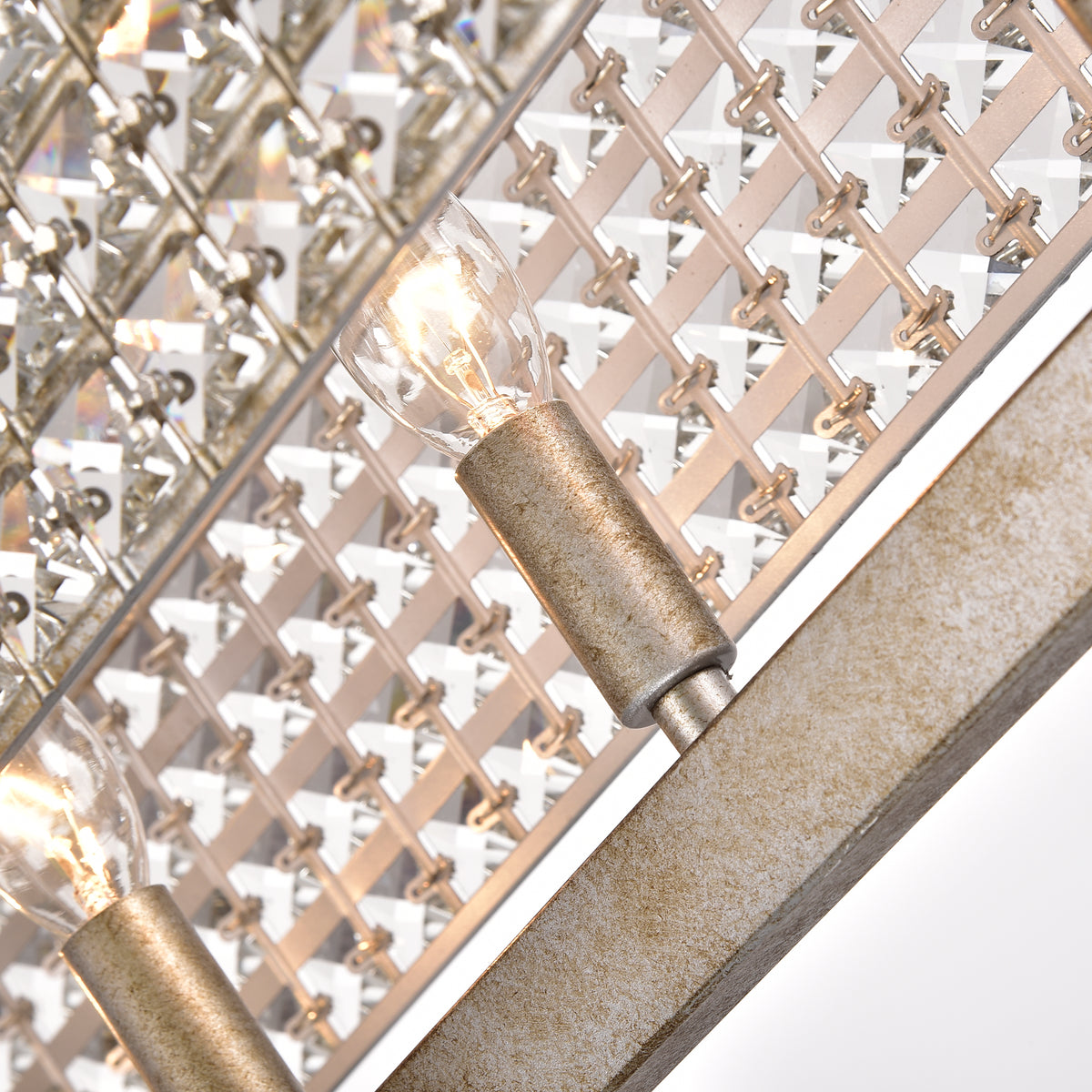 Archidona Rectangular Beaded 8-Light Chandelier for Dining/Living Room, Kitchen Island - Antique Silver