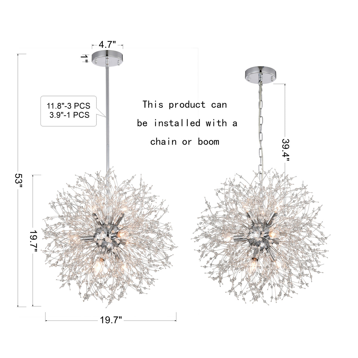 Bayram 9-Light Sputnik Globe Chandelier