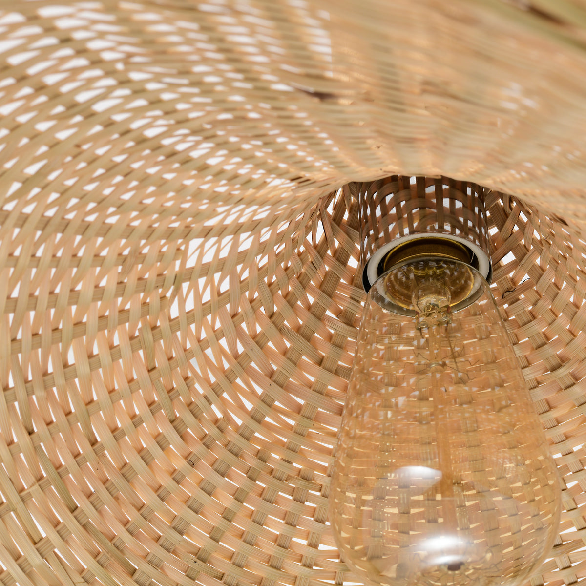 Antennata 1-Light Bamboo Rattan Pendant for Dining/Living Room, Kitchen, Bedroom