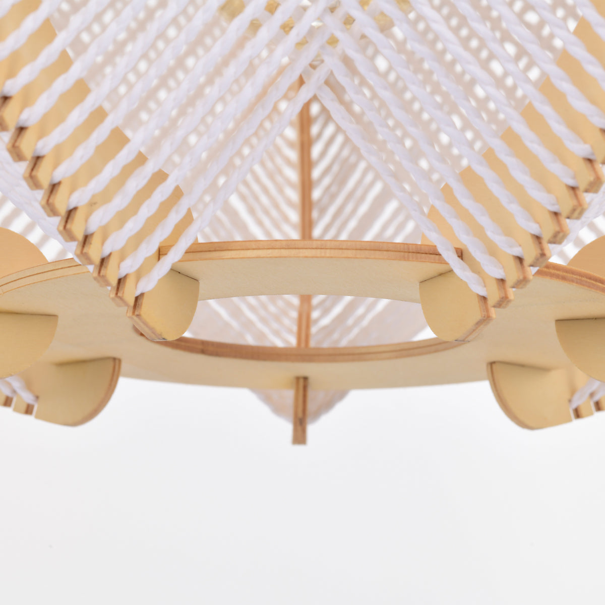 Ardisia 1-Light Wood &amp; Paper Rattan Pendant for Living/Dining Room, Bedroom