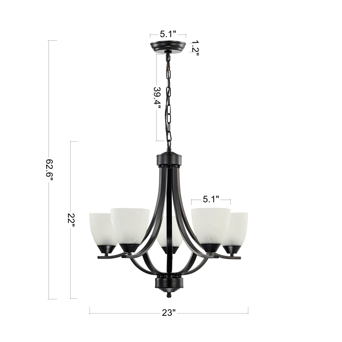 Benu 5-Light Chandelier for Dining/Living Room, Bedroom