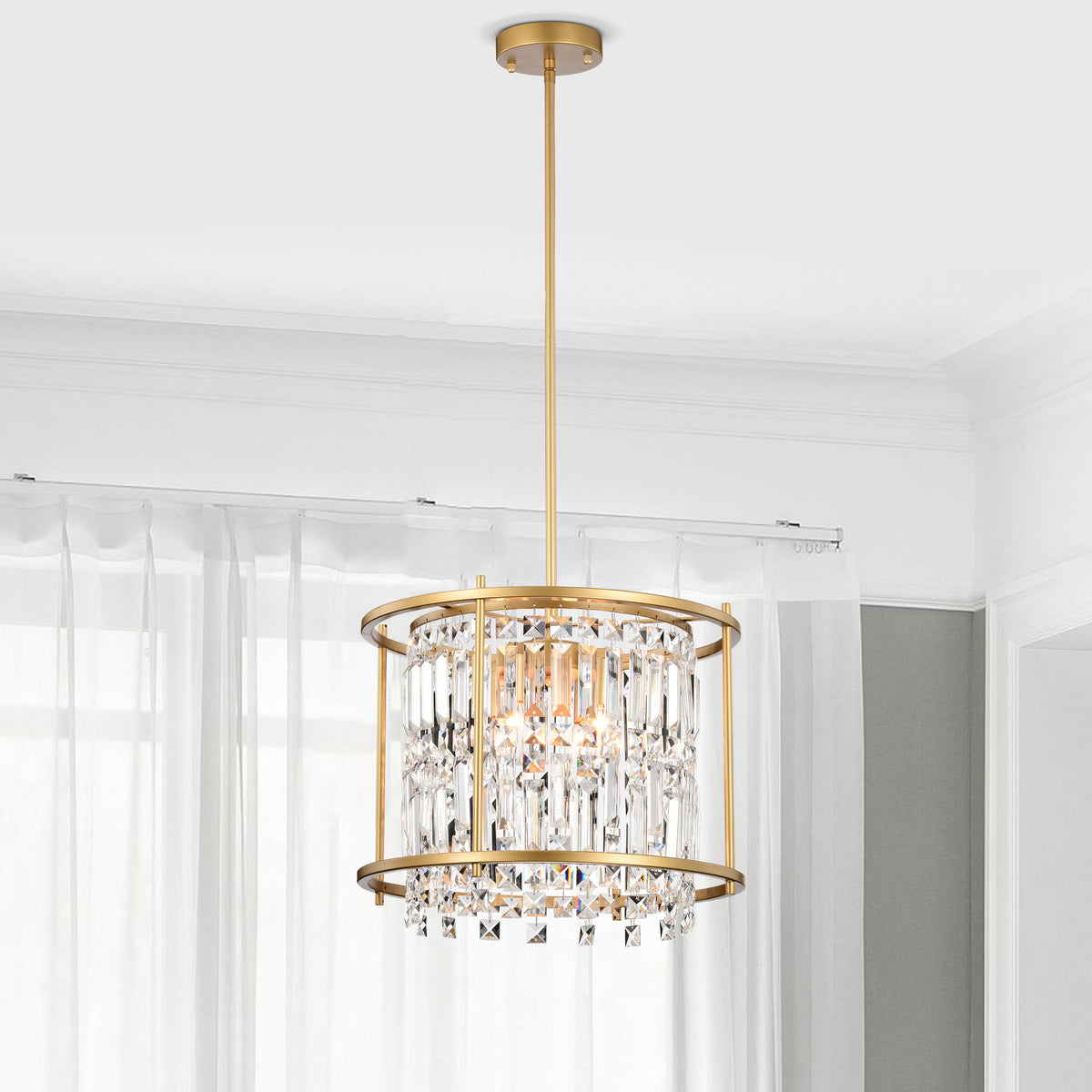 Denna 4-Light Drum Chandelier for Dining/Living Room, Bedroom, Office