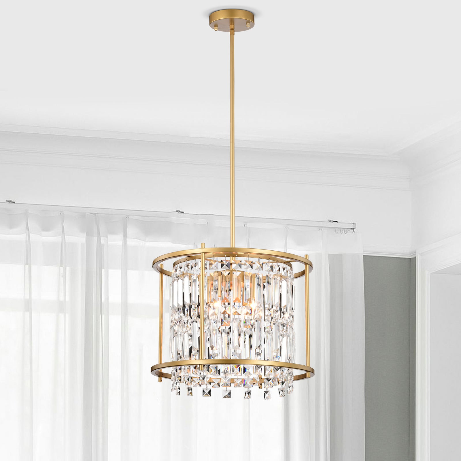 Denna 4-Light Drum Chandelier for Dining/Living Room, Bedroom, Office