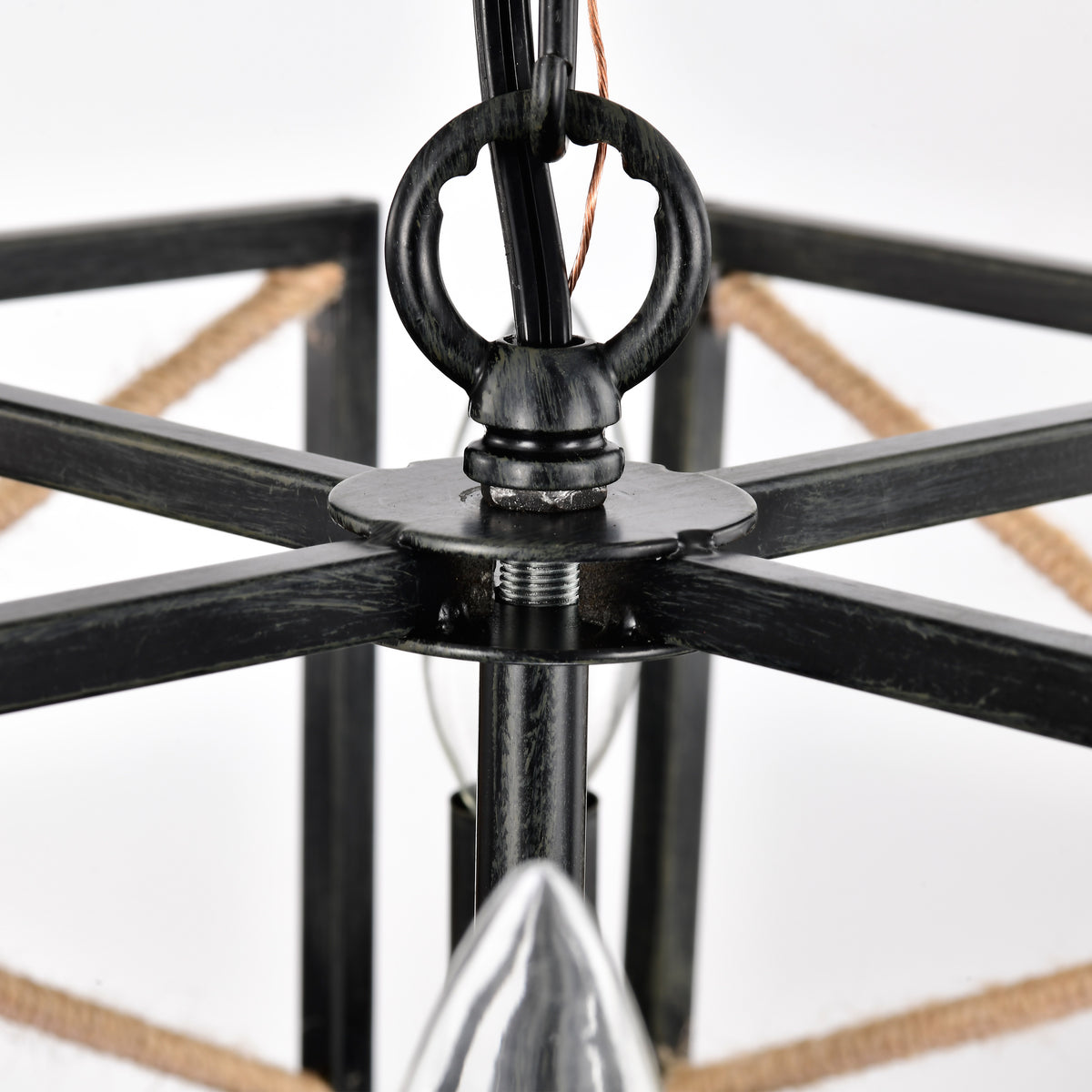 Akela 4-Light Geometric Lantern Style Chandelier for Dining/Living Room, Bedroom