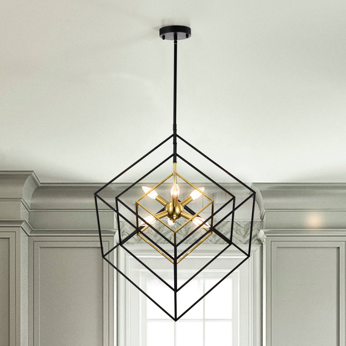 Adriaré 6-Light Caged Sputnik Chandelier for Dining/Living Room, Bedroom