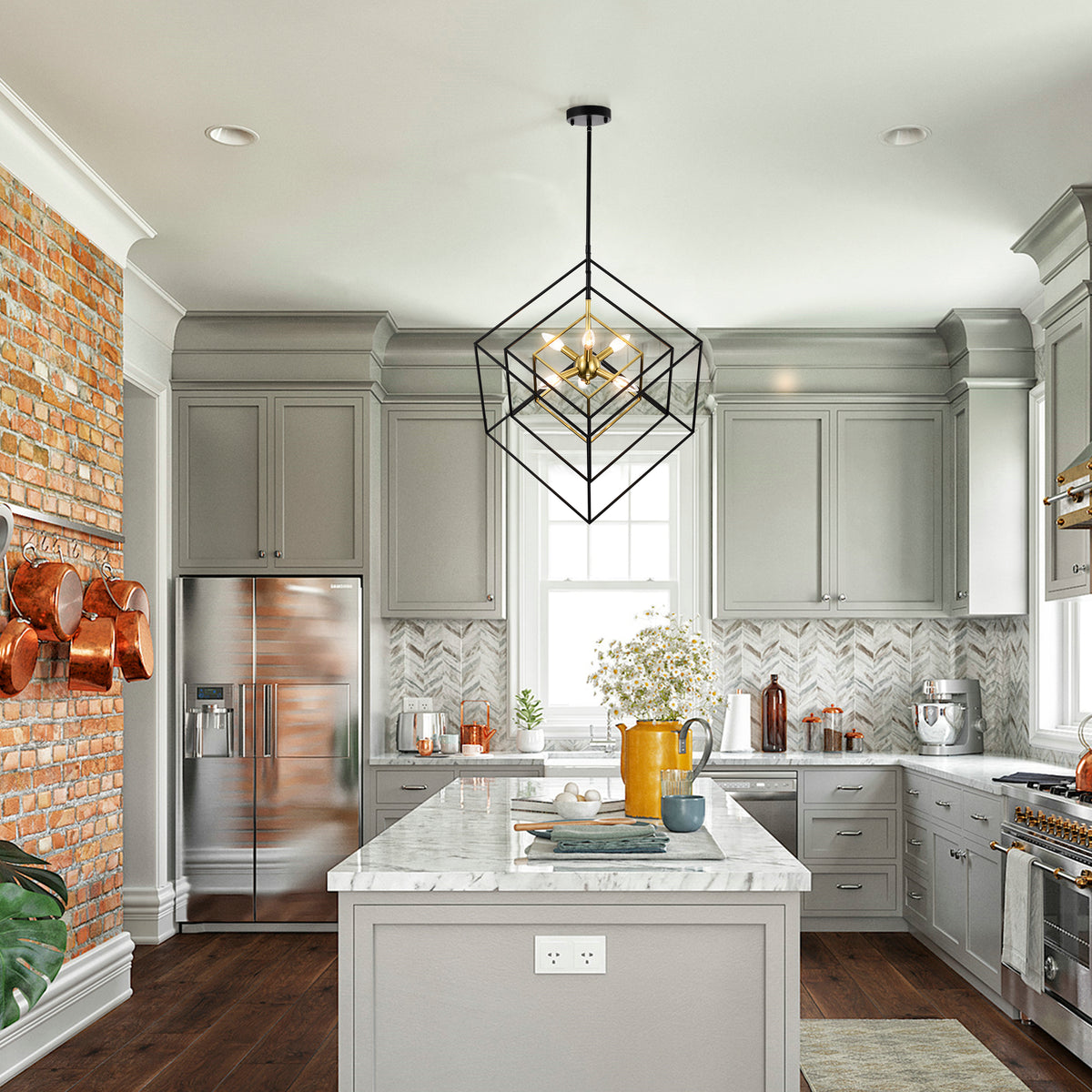 Adriaré 6-Light Caged Sputnik Chandelier for Dining/Living Room, Bedroom