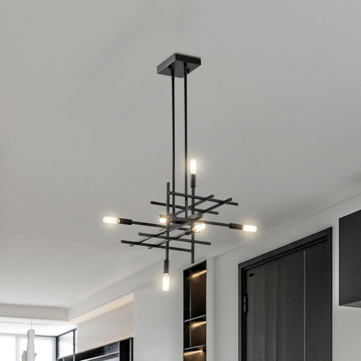 Badesi Geometric 6-Light Chandelier for Dining/Living Room, Bedroom