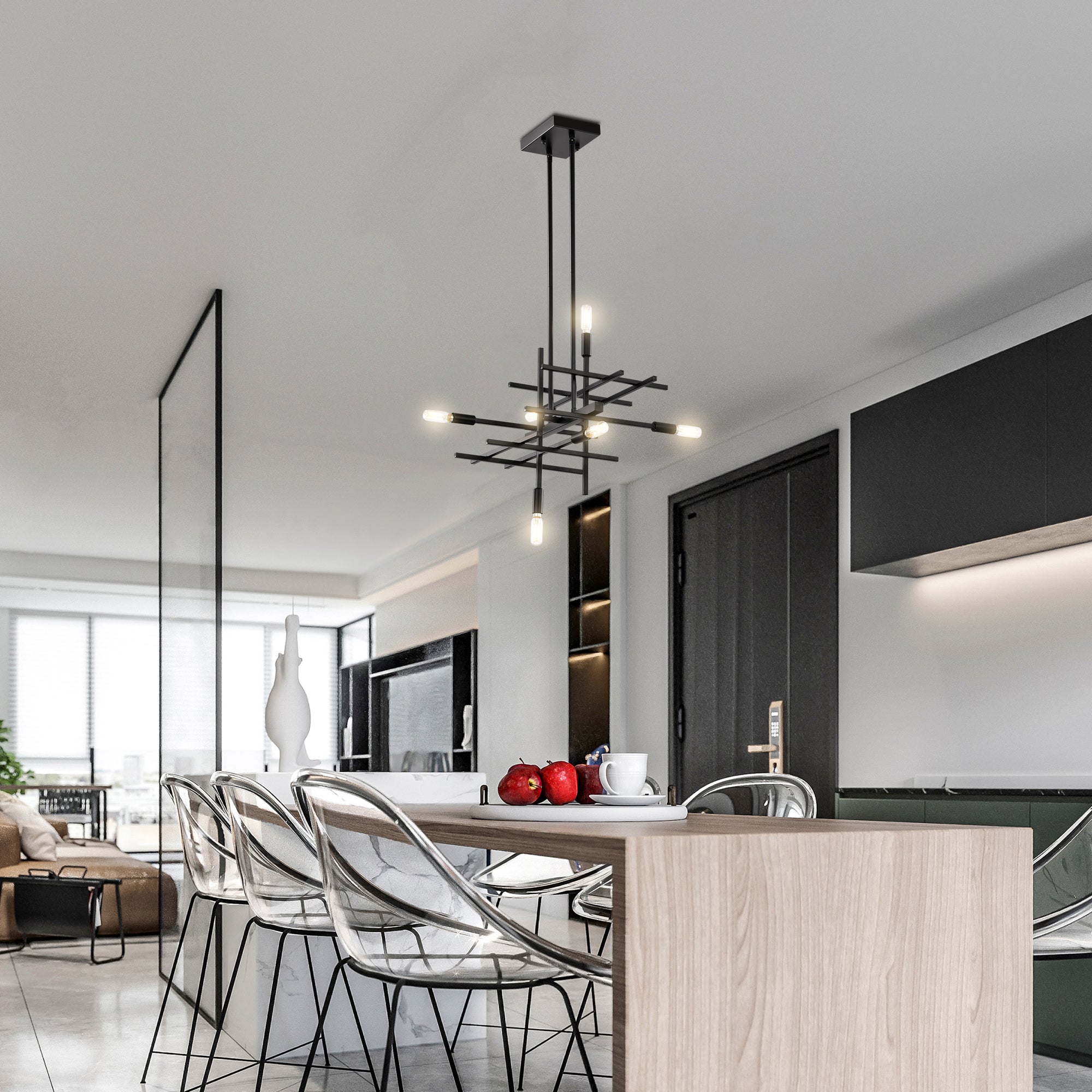 Badesi Geometric 6-Light Chandelier for Dining/Living Room, Bedroom
