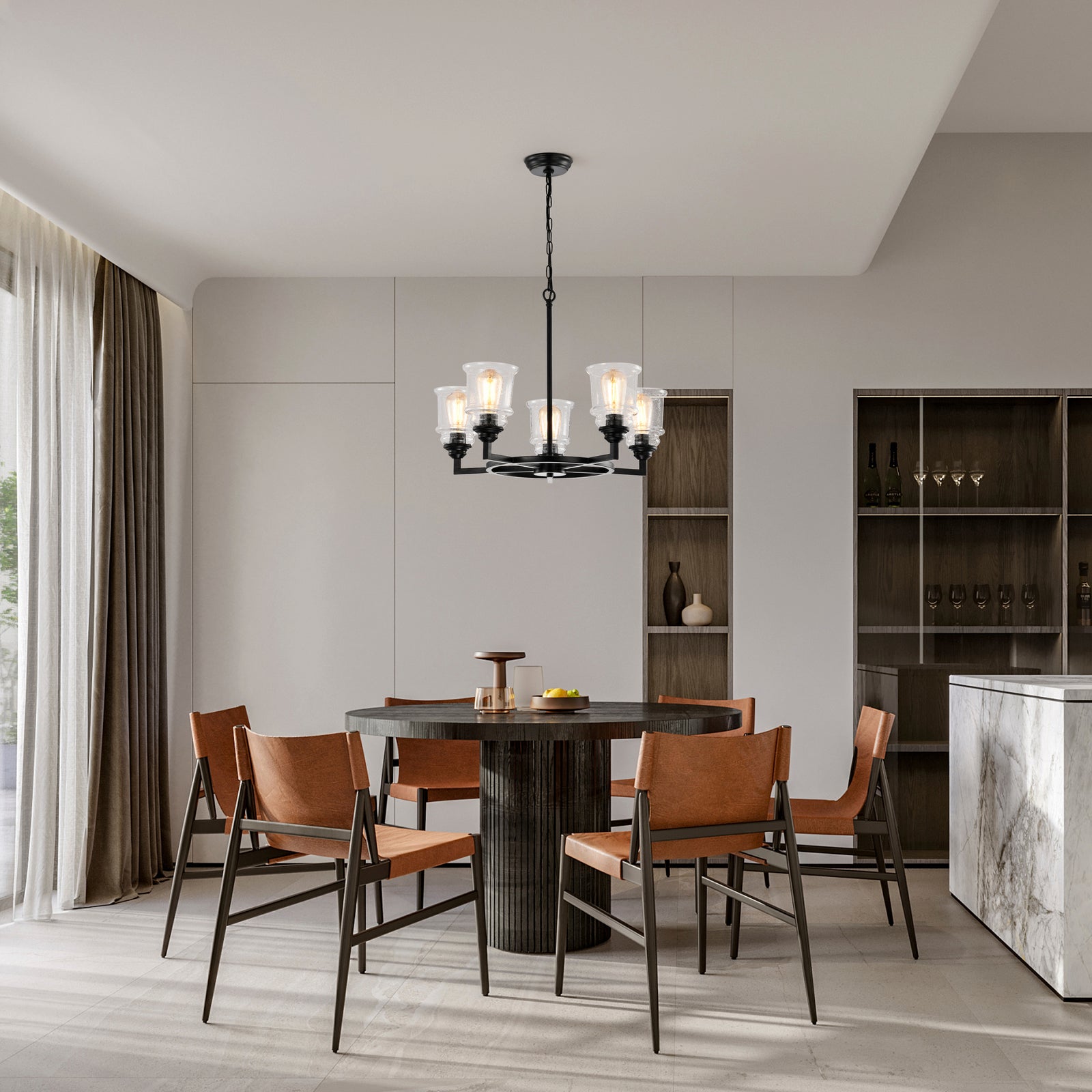 Ahote 5-Light Chandelier for Living/Dining Room, Bedroom, Office