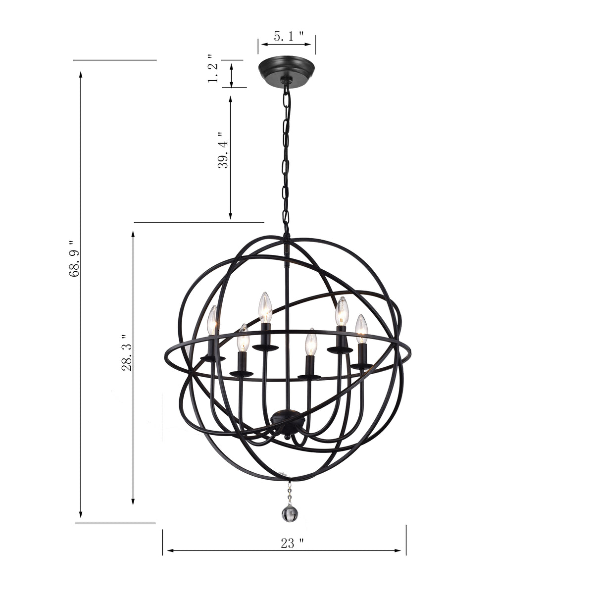 Arum 6-Light Globe Chandelier