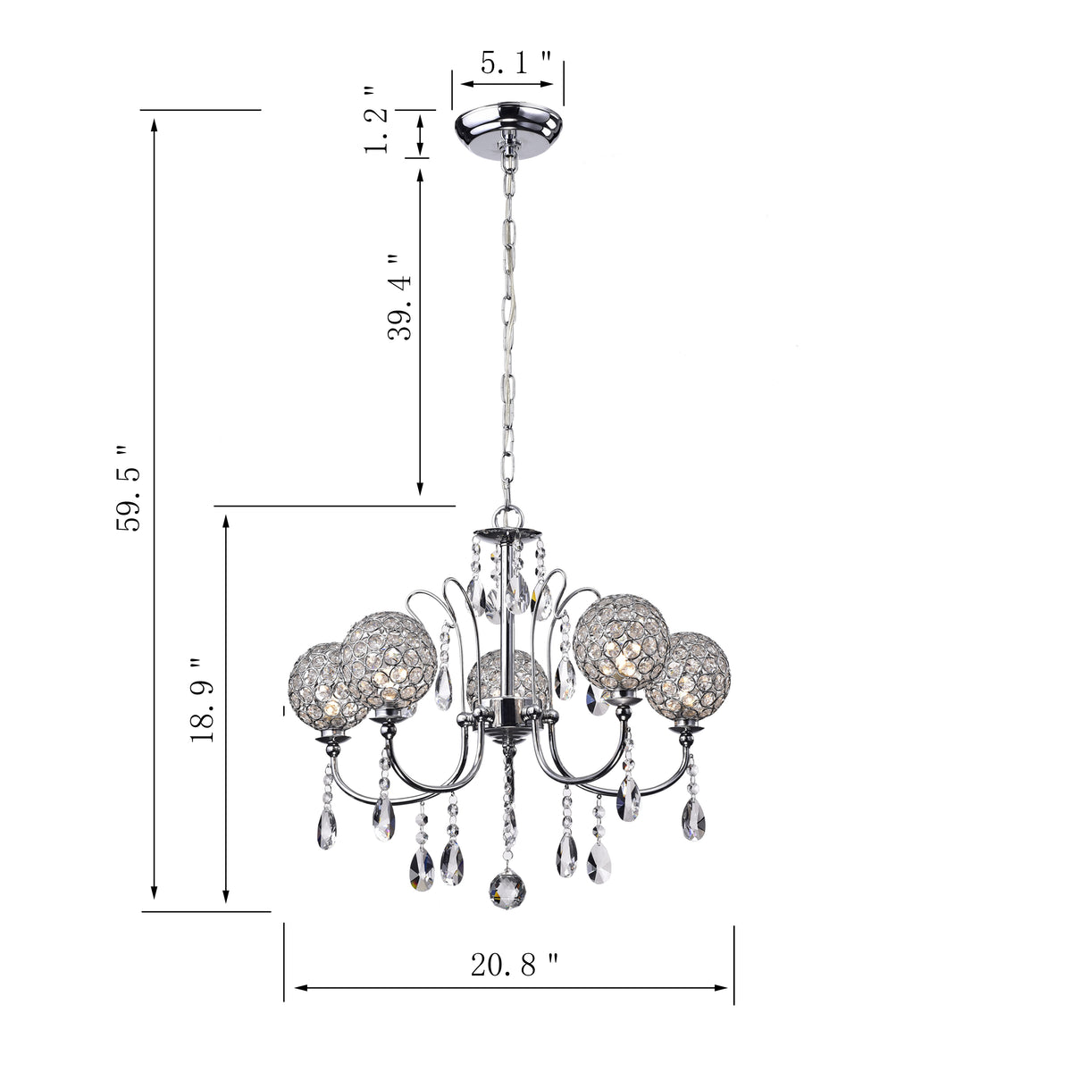 Anisa 5-Light Shaded Chandelier
