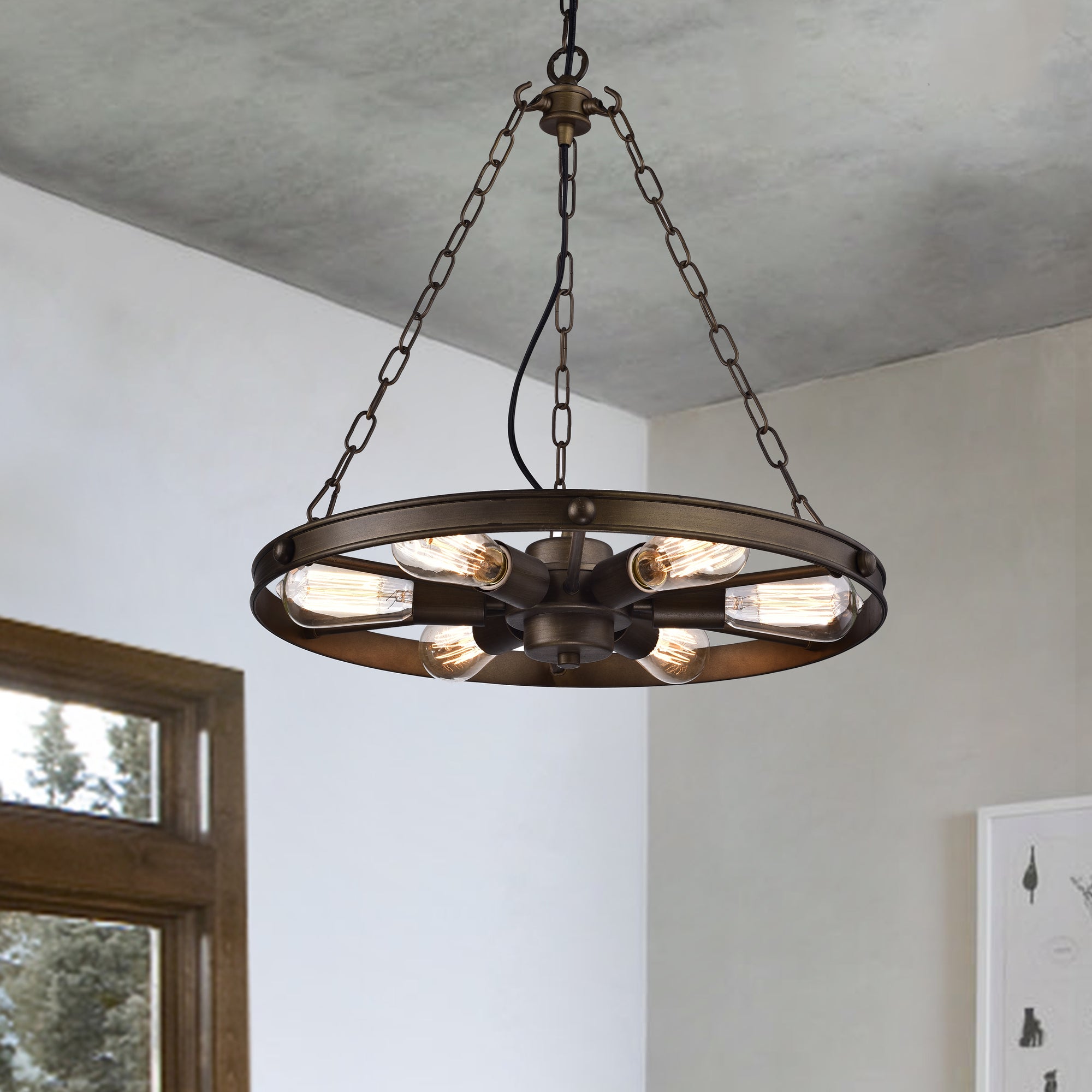 Anstice 6-Light Wheel Chandelier