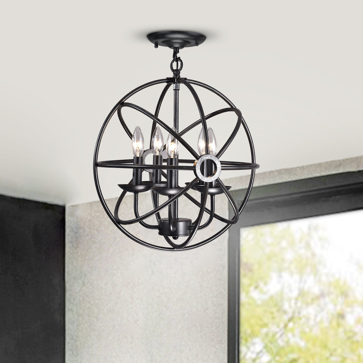 Aquila 5 - Light Candle Style Globe Pendant