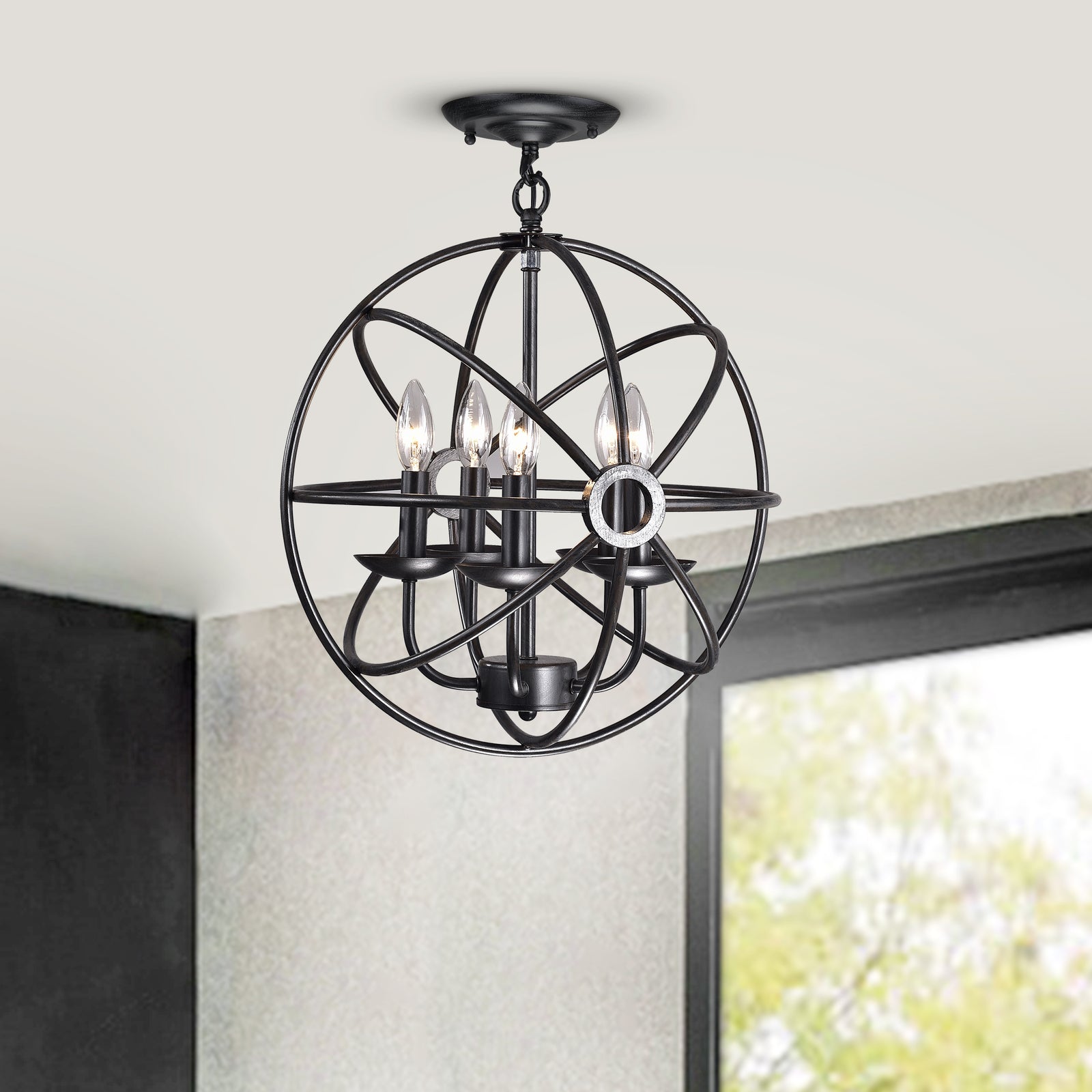 Aquila 5 - Light Candle Style Globe Pendant