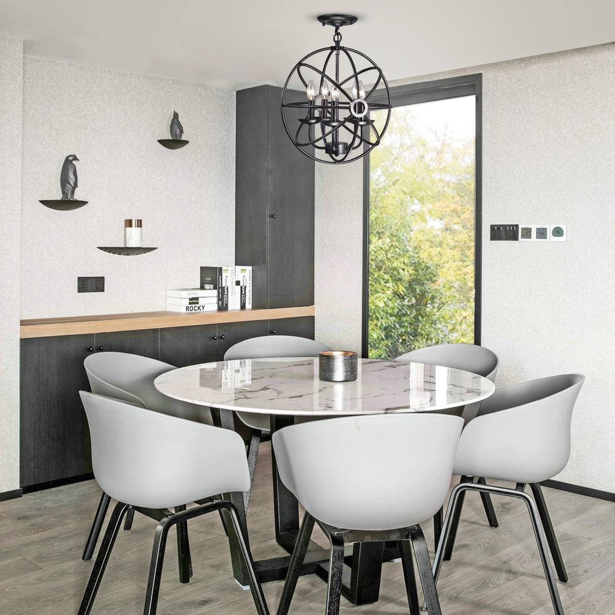 Aquila 5 - Light Candle Style Globe Pendant