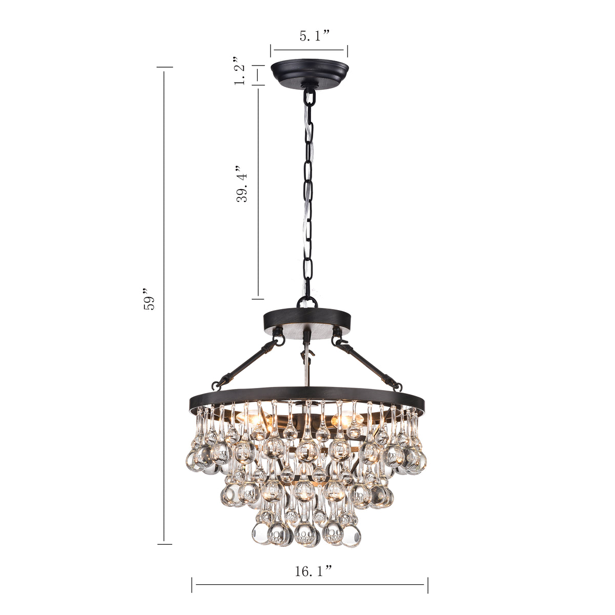Agios 5-Light Tiered Chandelier - Brownish Black