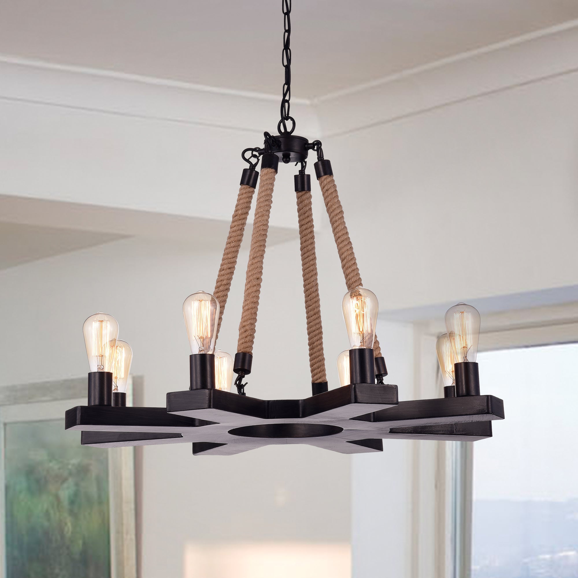 Odakota Candle Style Wagon Wheel Chandelier