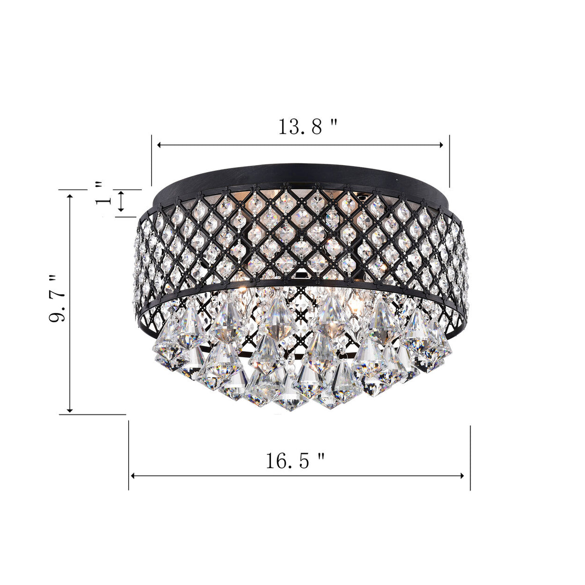 Basira 4-Light Crystal Flush Mount Drum
