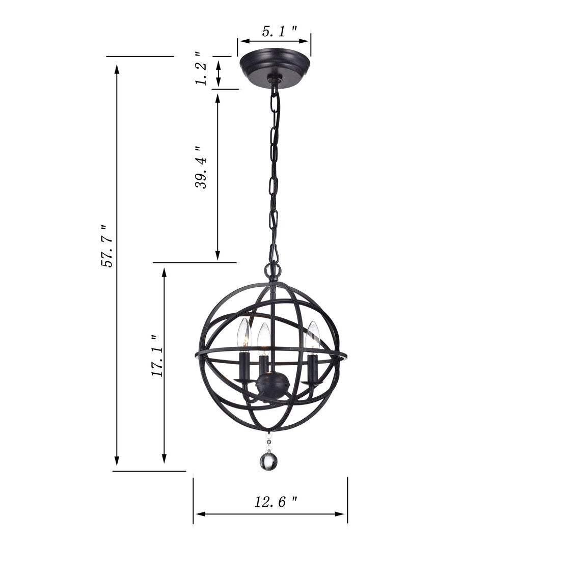 Calavar 3-Light Globe Pendant