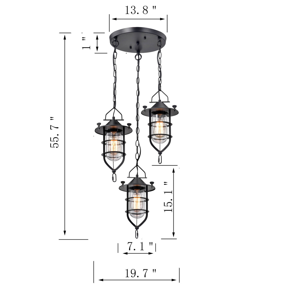Calvi 3-Light Cluster Pendant