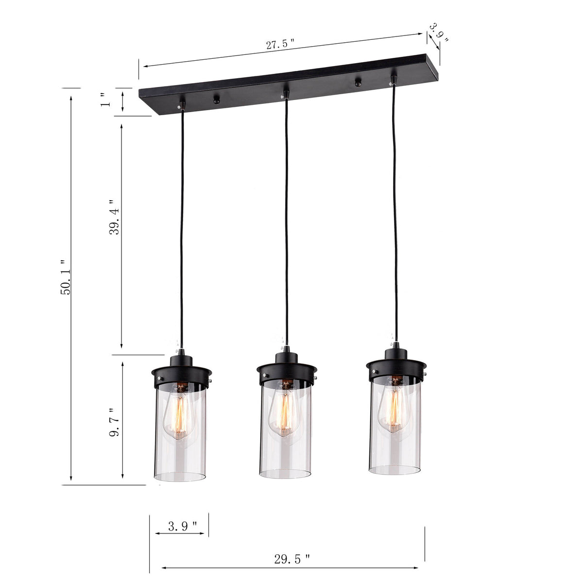 Cahya 3-Light Kitchen Island Pendant