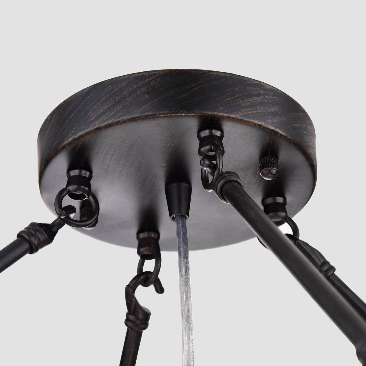 Galium 9-Light Tiered Crystal Semi-Flush Mount - Black