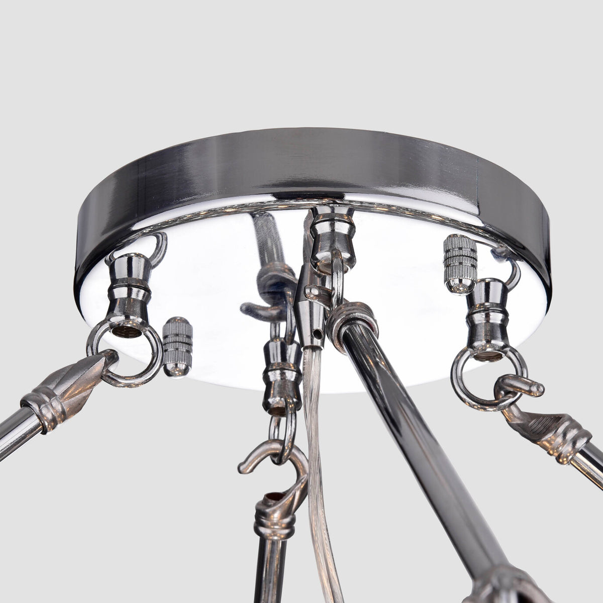 Galium 9-Light Tiered Crystal Semi-Flush Mount - Chrome