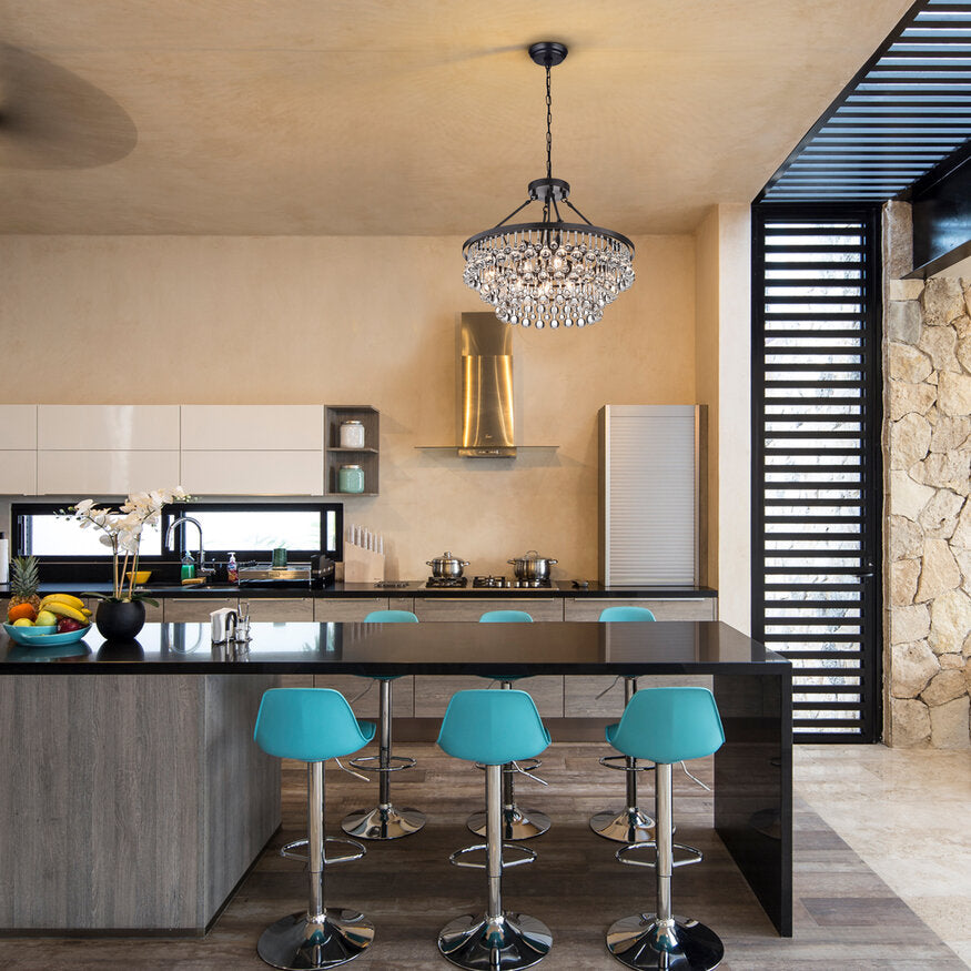 Acharnes 9-Light Tiered Chandelier - Black