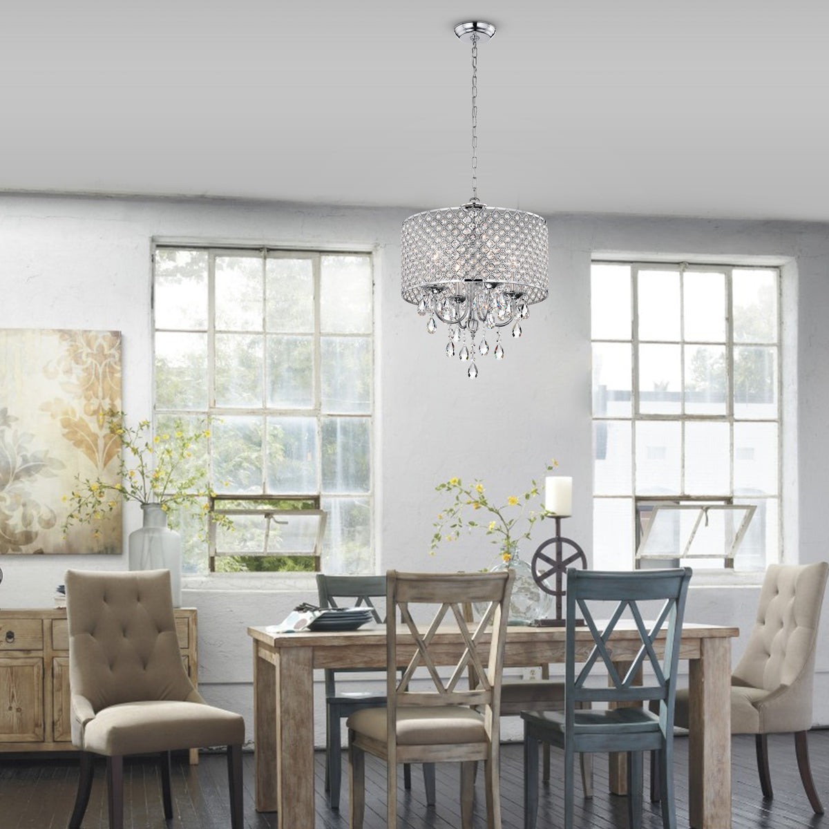 Addien 4-Light Drum Chandelier