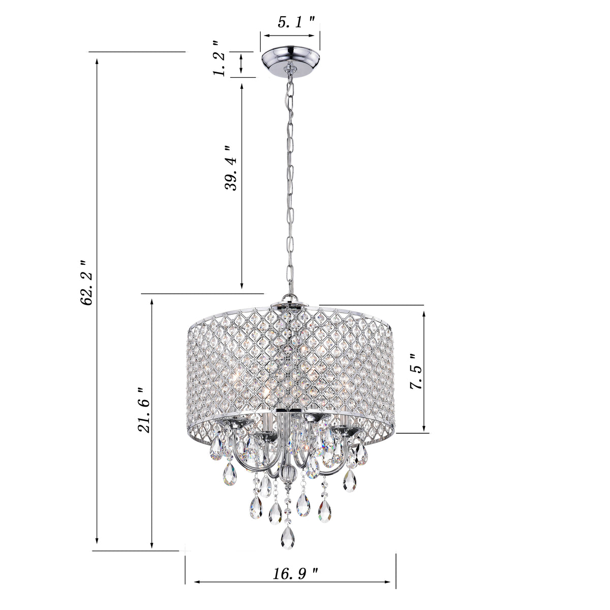 Addien 4-Light Drum Chandelier