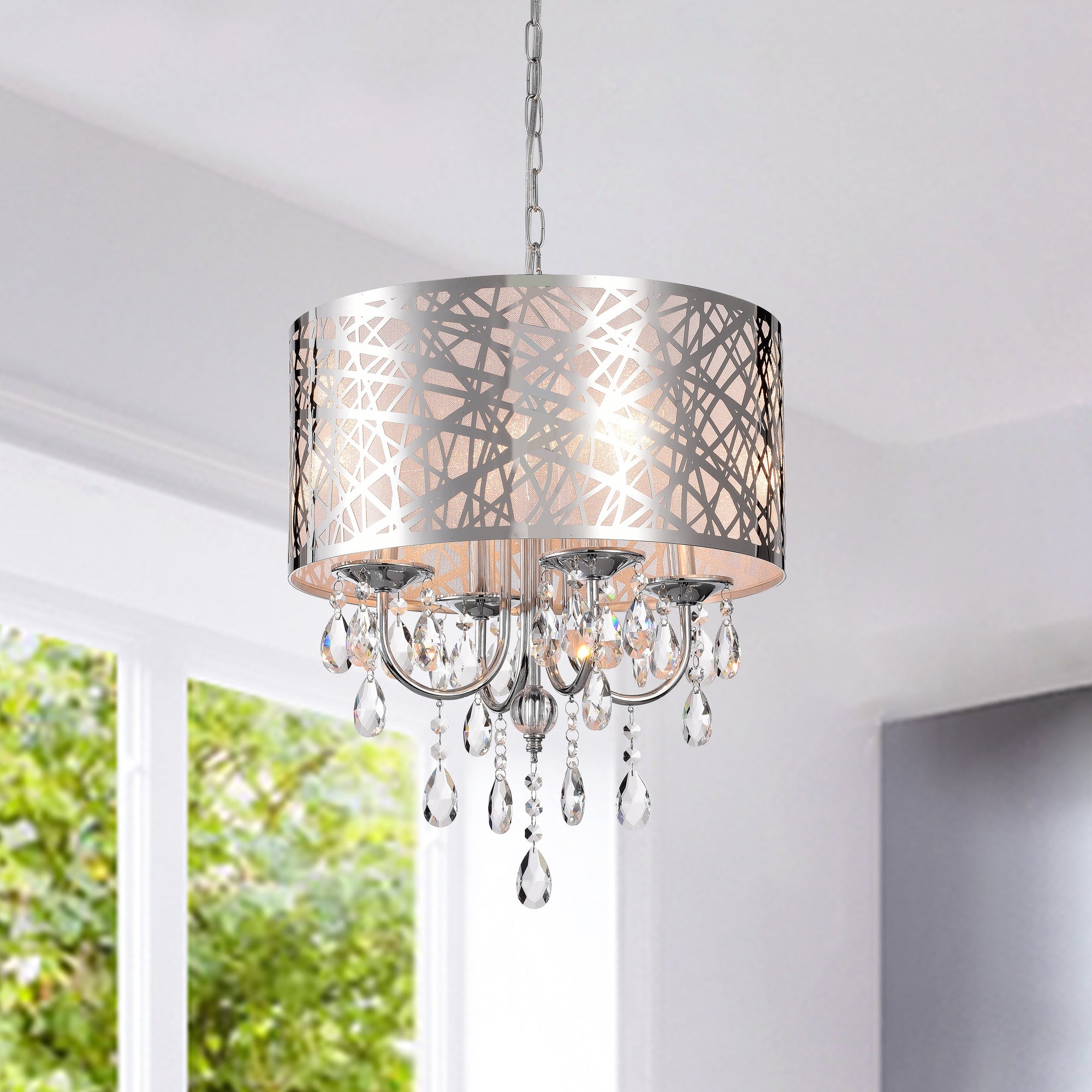 Aguilar 4-Light Shaded Drum Chandelier