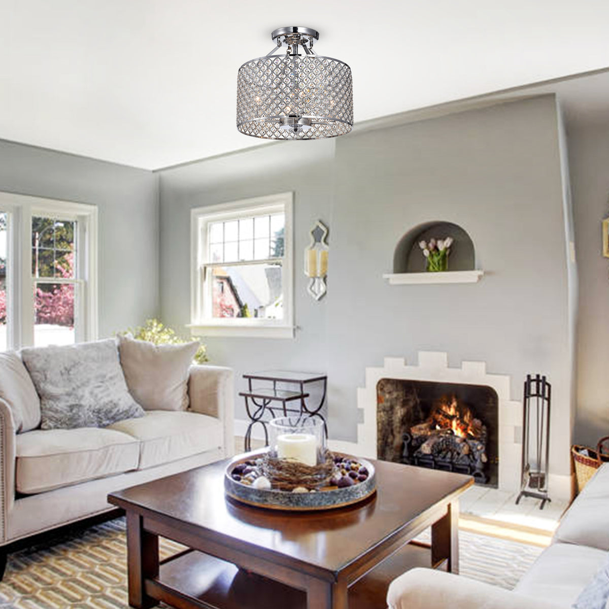 Basanti 4-Light Semi-Flush Mount Drum