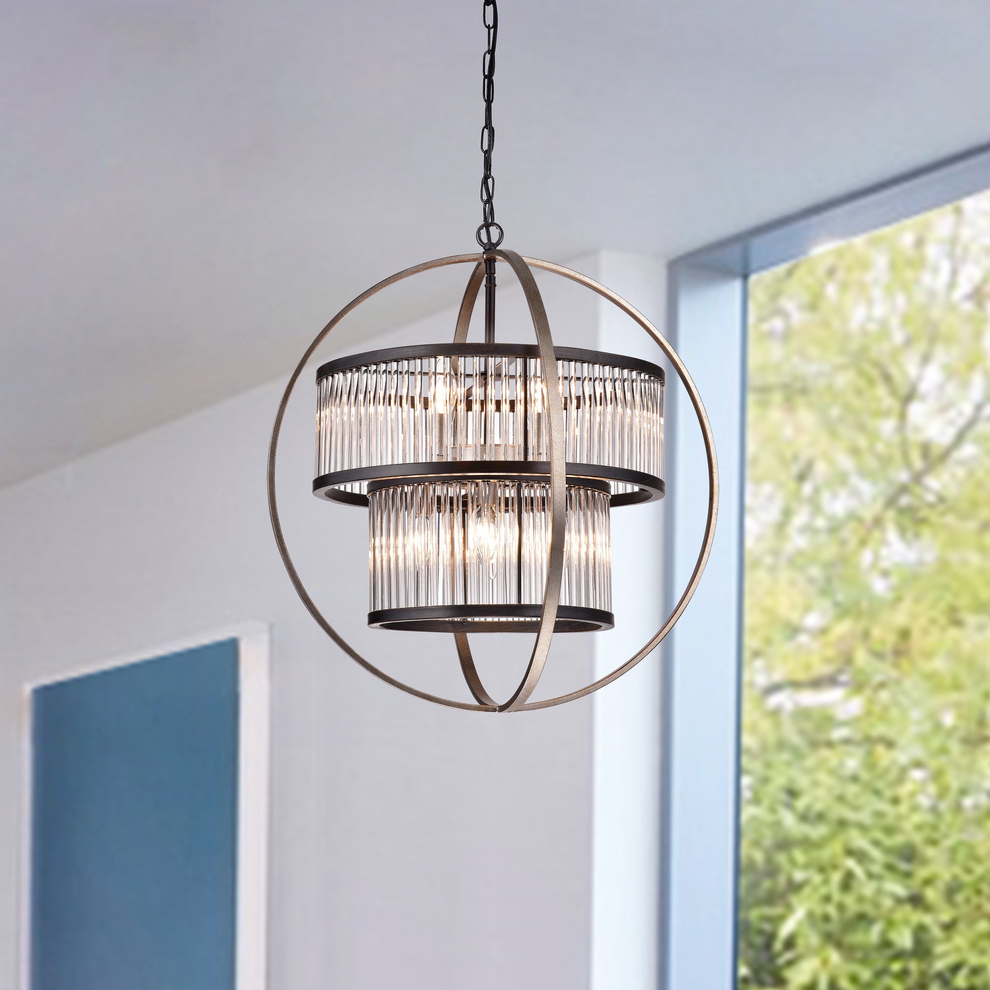 Alata 8-Light Contemporary Tiered Chandelier - Coffee Black