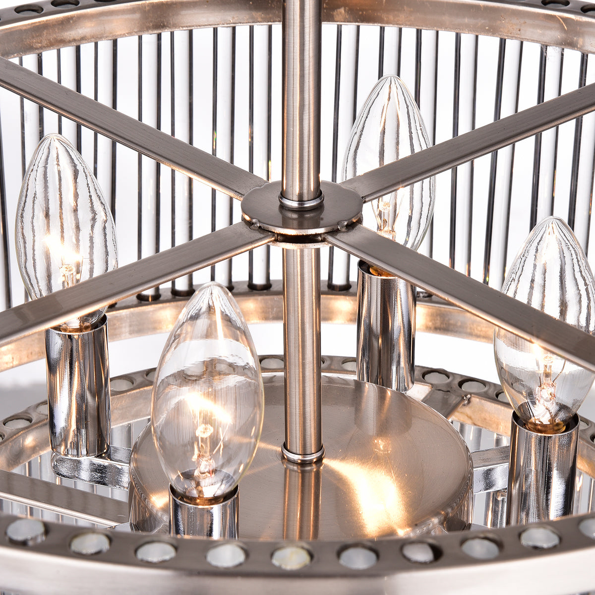 Alata 8-Light Contemporary Tiered Chandelier - Nickel