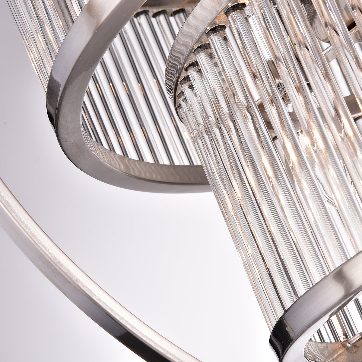 Alata 8-Light Contemporary Tiered Chandelier - Nickel