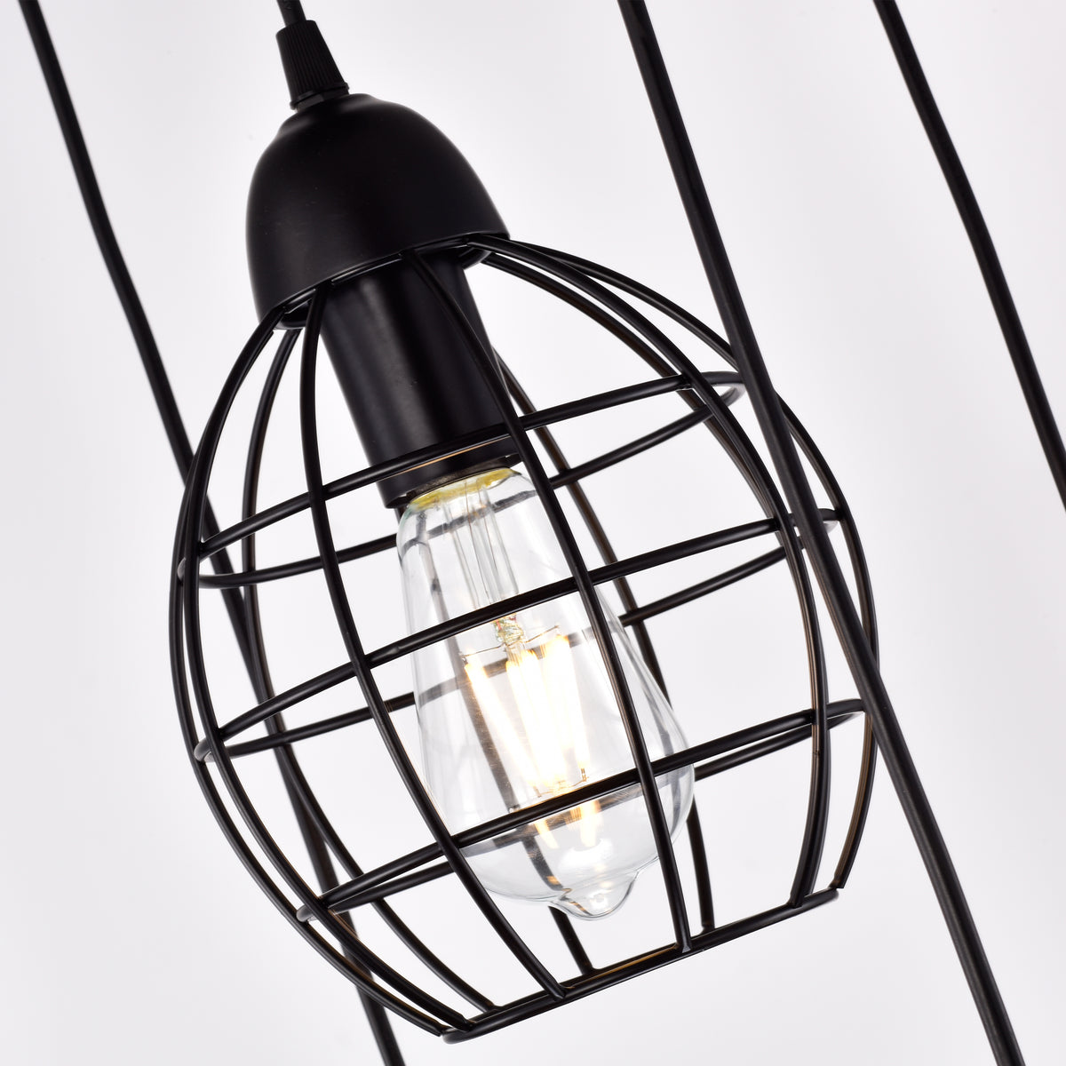 Devers 5-Light Cluster Pendant - Black