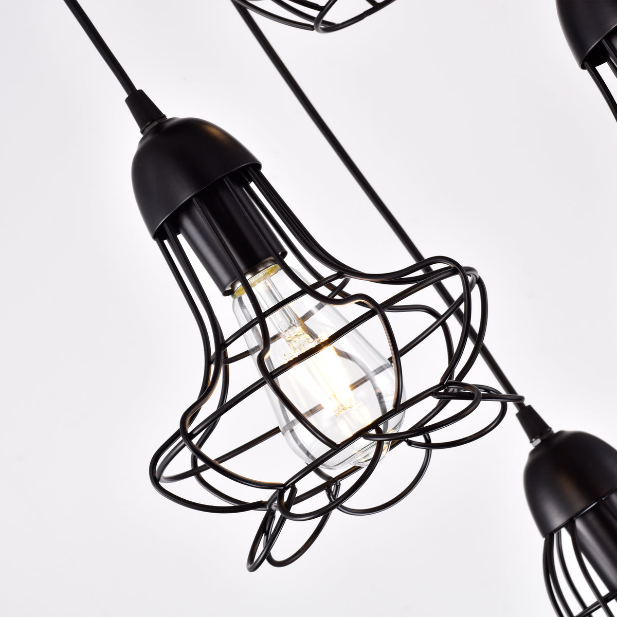 Devers 5-Light Cluster Pendant - Black