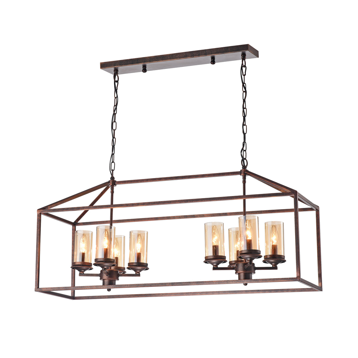 Kyvelis 8-Light Chandelier - Black Brushed Gold