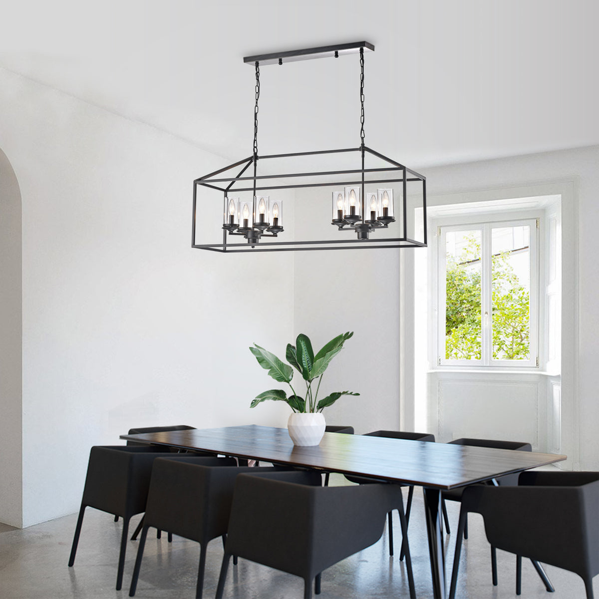Kyvelis 8-Light Chandelier - Black Brushed Coffee