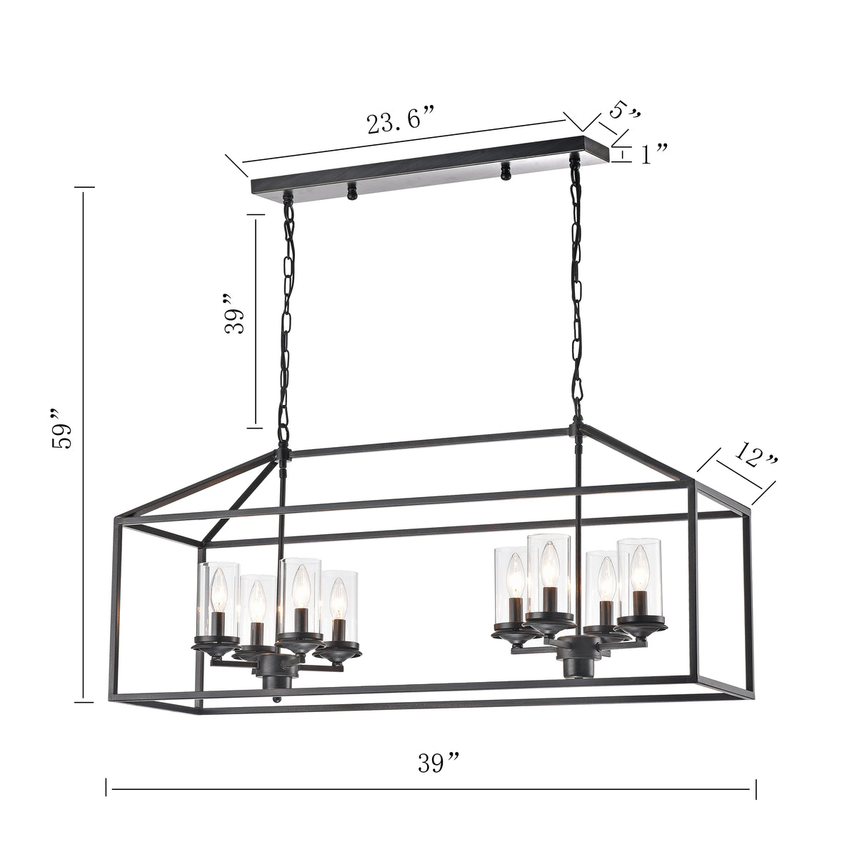 Kyvelis 8-Light Chandelier - Black Brushed Coffee