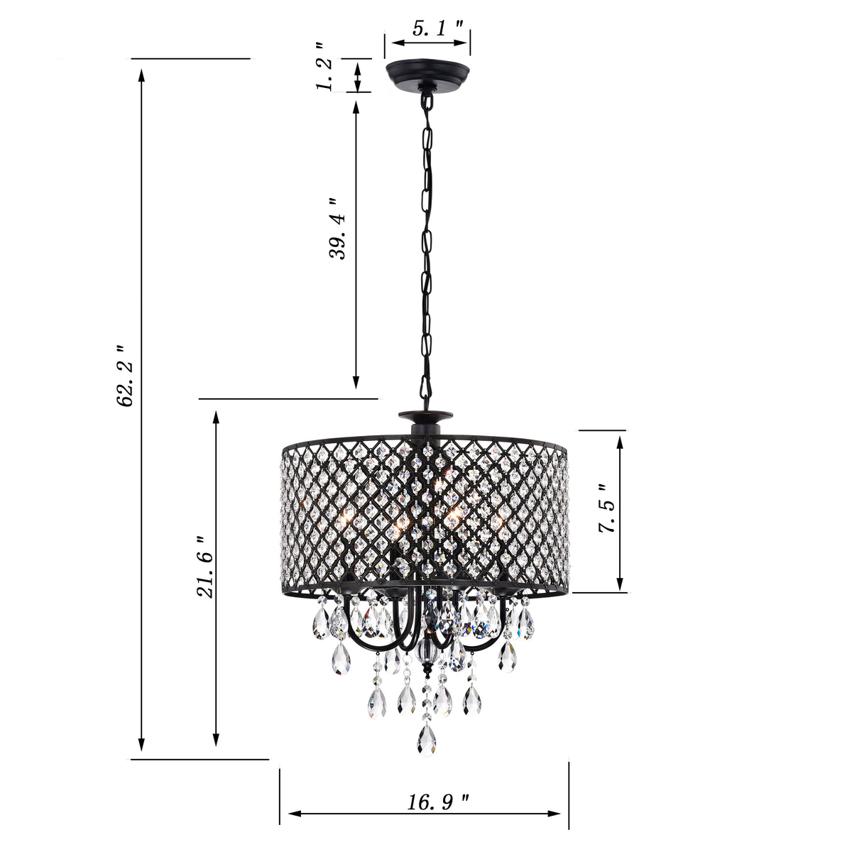Adwen 4-Light Drum Chandelier
