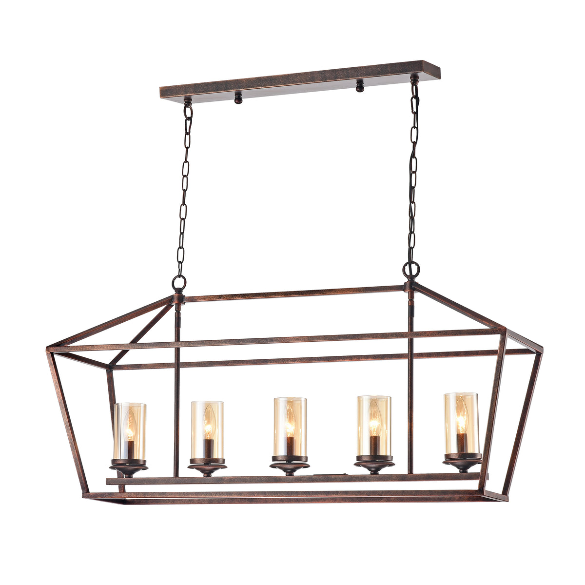 Leka 5-Light Chandelier - Black Brushed Gold