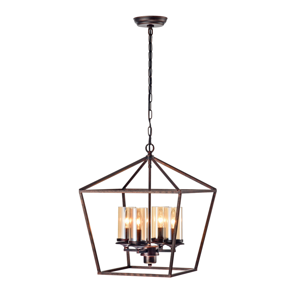 Manoel 4-Light Chandelier - Black Brushed Gold