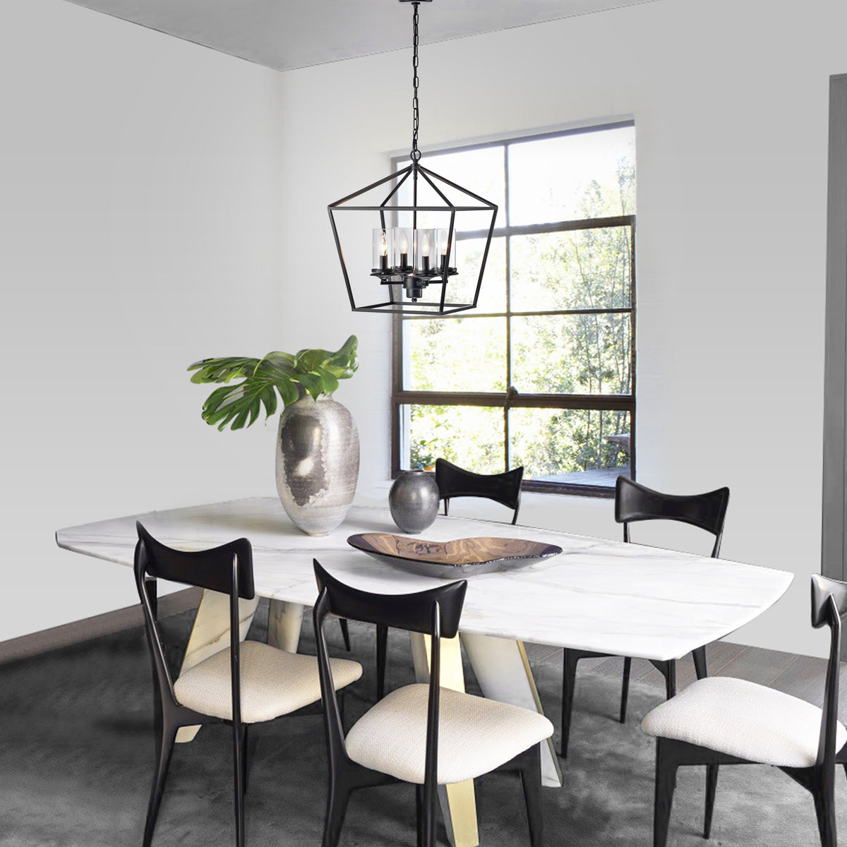 Manoel 4-Light Chandelier - Black Brushed Coffee