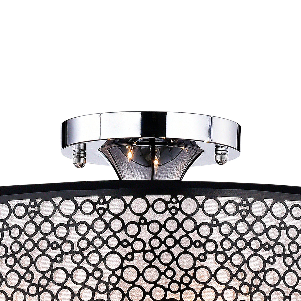 Balaniki 4-Light Semi-Flush Mount Drum with Chandelier Elements