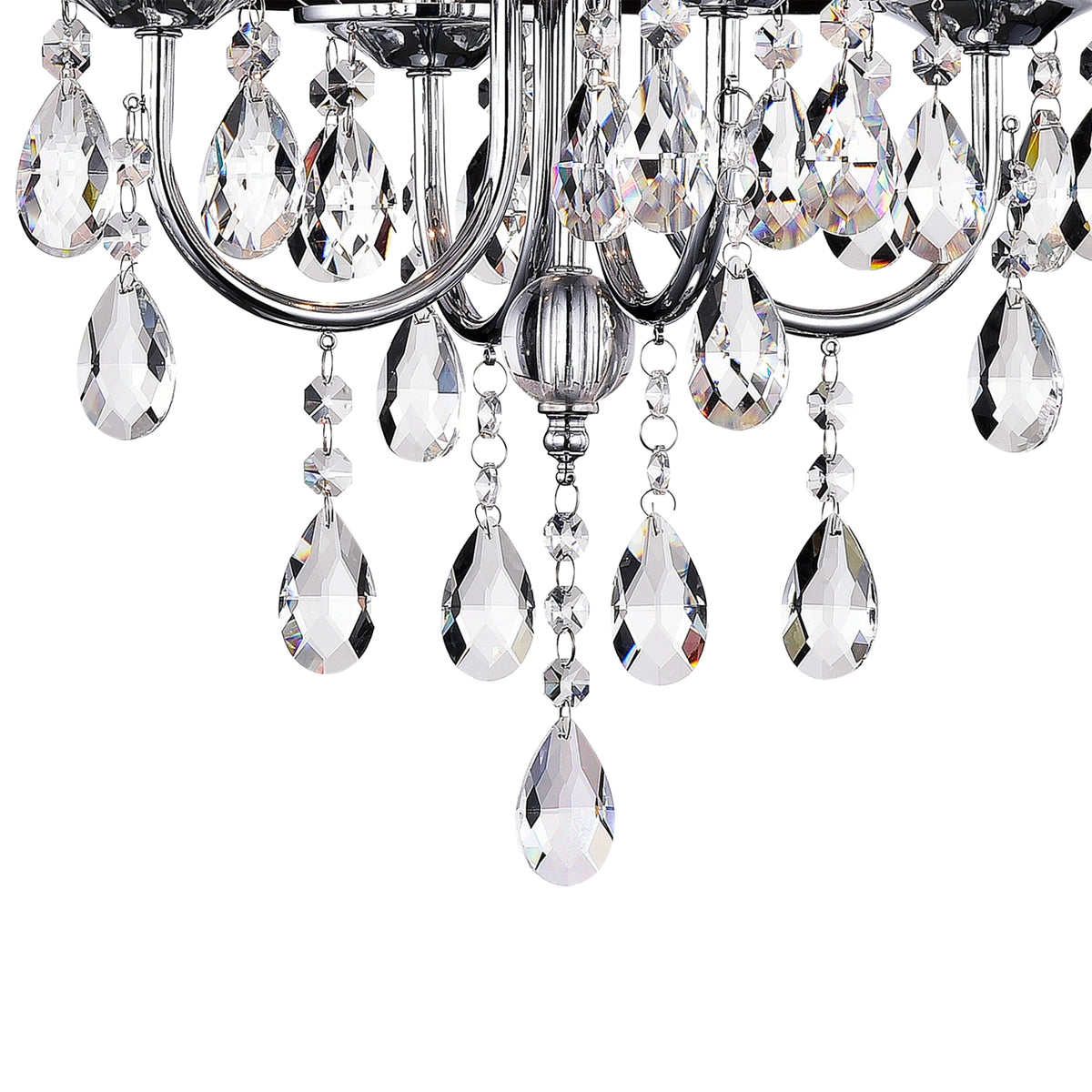 Balaniki 4-Light Semi-Flush Mount Drum with Chandelier Elements