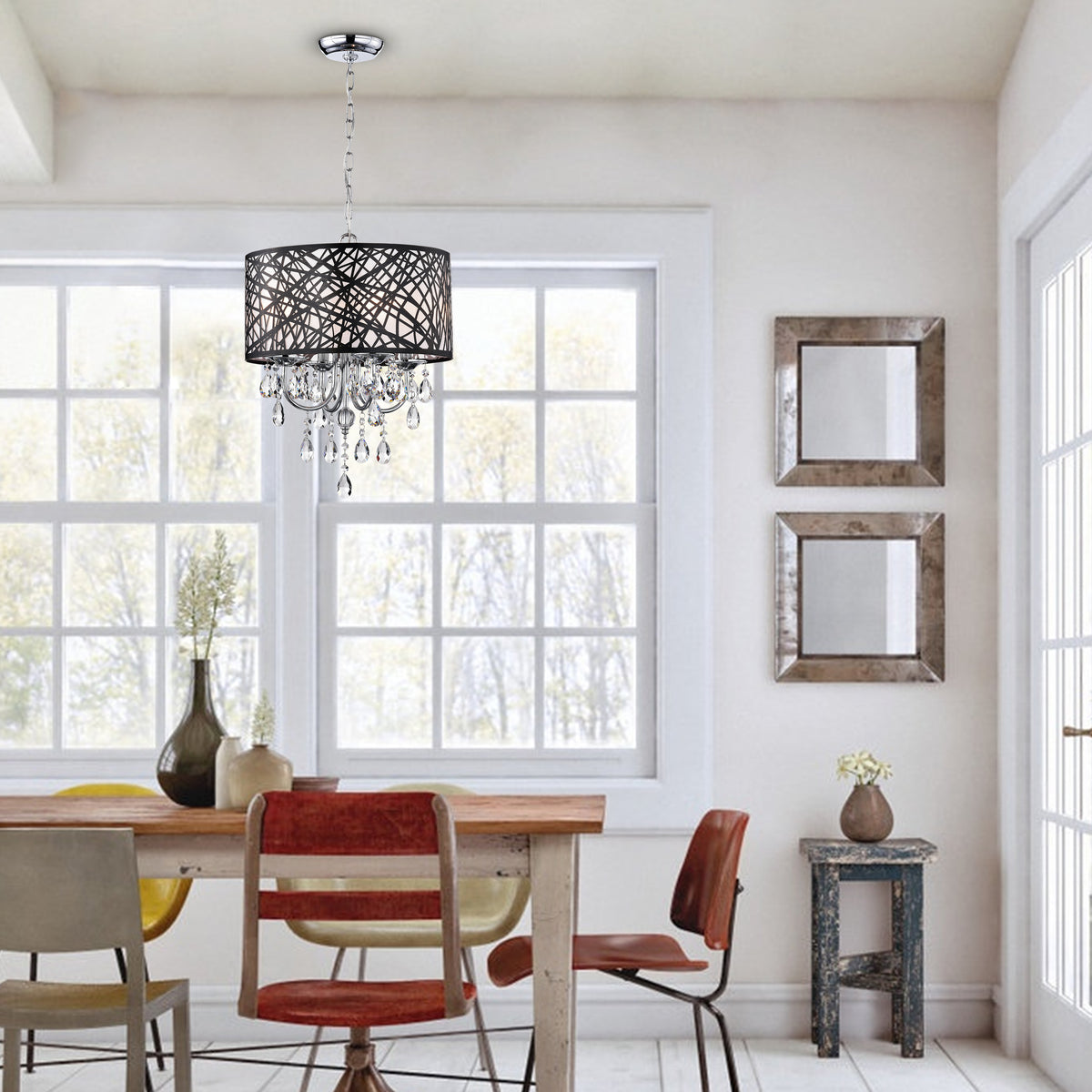 Acsah 4-Light Shaded Drum Chandelier